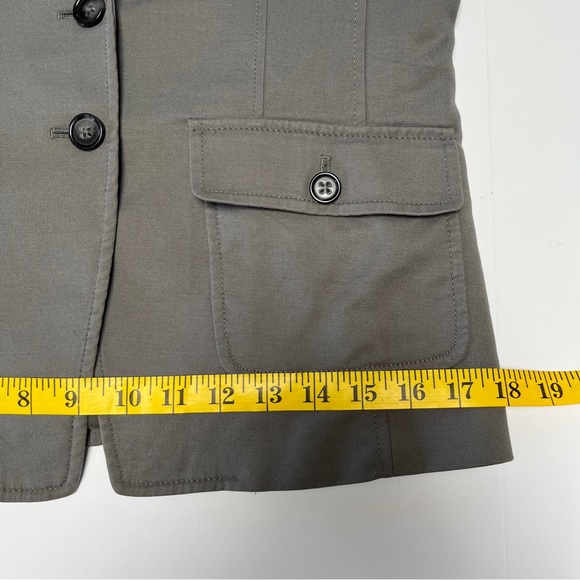Banana Republic⎮Blazer with button flap pockets⎮Grey Stretch Cotton⎮10 - Picture 13 of 16